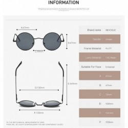 Round Polarized Sunglasses Small Round Lens Metal Frame Retro Unisex Glasses AE0518 - Gray&black - CB1860DSTXH $11.67