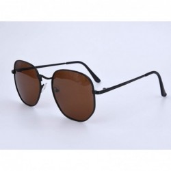 Oval Women's Modern Oversized Sunglasses Square Sunnies - Black Frame/Brown Lens - C818UCLTEII $7.76