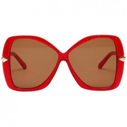 Oversized Women Vintage Eye Sunglasses Retro Eyewear Fashion Square Frame Black Driving Sun Glasses - A - CW18R7C6YH8 $19.17