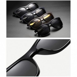 Square Uv400 Polarized Sunglasses Men Tr90 Male Sun Glasses for Driving Half Metal Man Gift - Brown - CV18Z68UMYI $11.60