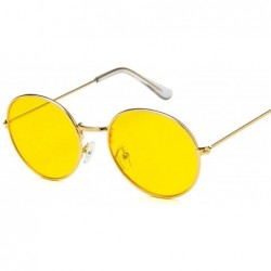 Square Retro Oval Sunglasses Men Women Er UV400 Vintage Metal Frame Sun Glasses FeFashion Lunette De Soleil Femme - Gold - CH...