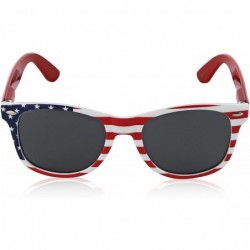 Wayfarer Usa Sunglasses American Flag Glasses July 4 Accessories UV400 Protected - 1 America Polarized Lens - Red Arm - C018E...