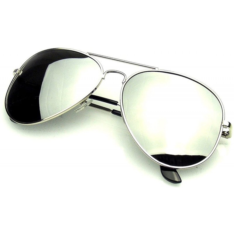 Aviator Aviator Polarized Silver Tinted Mirrored Lenses Thin Frame Sunglasses - Gold Red - CJ18E88K7NU $18.93