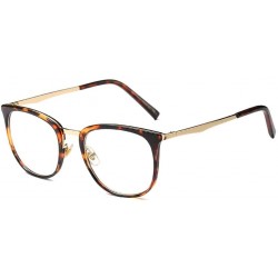 Round New Vintage Round Eyewear Non Prescription Glasses Frames Women Men Round Metal - Brown - CX18K7IXA9Q $17.17