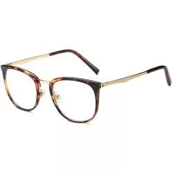 Round New Vintage Round Eyewear Non Prescription Glasses Frames Women Men Round Metal - Brown - CX18K7IXA9Q $29.66