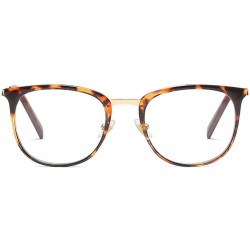 Round New Vintage Round Eyewear Non Prescription Glasses Frames Women Men Round Metal - Brown - CX18K7IXA9Q $17.17