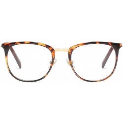 Round New Vintage Round Eyewear Non Prescription Glasses Frames Women Men Round Metal - Brown - CX18K7IXA9Q $17.17