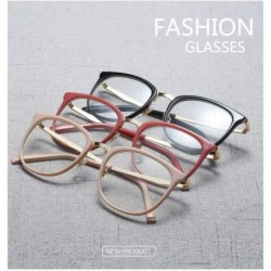 Round New Vintage Round Eyewear Non Prescription Glasses Frames Women Men Round Metal - Brown - CX18K7IXA9Q $17.17