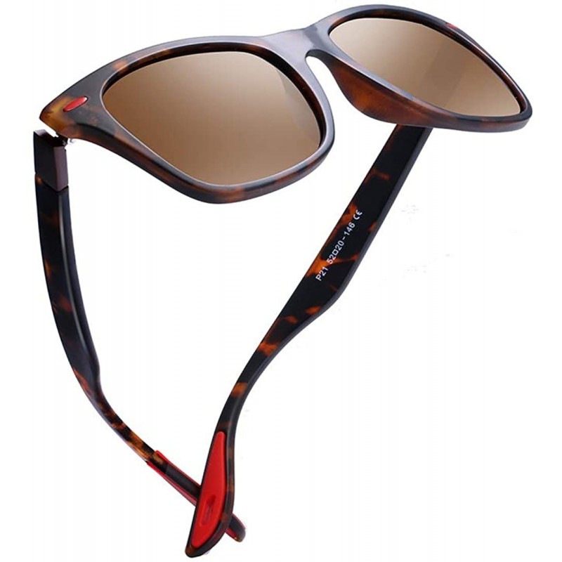 Oversized Men's Polarized Sunglasses Driving Square Frame Brand Designer Classic K0622 - Tortoise&brown - CH18O8GMX3T $11.44