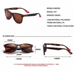 Oversized Men's Polarized Sunglasses Driving Square Frame Brand Designer Classic K0622 - Tortoise&brown - CH18O8GMX3T $11.44