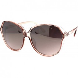 Butterfly Womens 90s Side Visor Butterfly Plastic Sunglasses - Pink Gold Mirror - CS18UWM8AI4 $8.28