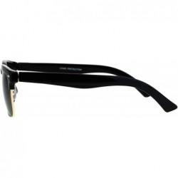 Semi-rimless Mens Half Rim Rectangular Luxury Hipster Shade Sunglasses - Black Green - CU17YII9A89 $12.29