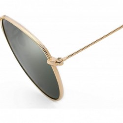 Oval Men Retro Sunglasses Metal Frame Gold Blue Mirror Sun Glasses Women Unisex UV400 - Gold With Clear - CT197Y7MR2U $35.73