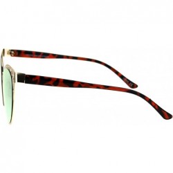 Cat Eye Color Mirror Die Cut Metal Mesh Lace Jewel Cat Eye Fashion Gothic Sunglasses - Gold Pink - C117Z4R2YLX $13.29