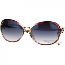 Oval UV Protection Sunglasses Womens Designer Fashion Oval Shades - Clear Red - CV11X58919R $8.05