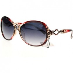 Oval UV Protection Sunglasses Womens Designer Fashion Oval Shades - Clear Red - CV11X58919R $8.05
