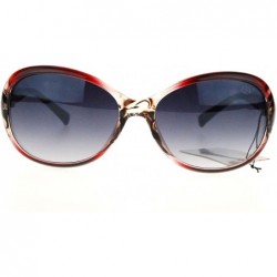 Oval UV Protection Sunglasses Womens Designer Fashion Oval Shades - Clear Red - CV11X58919R $8.05