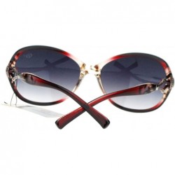 Oval UV Protection Sunglasses Womens Designer Fashion Oval Shades - Clear Red - CV11X58919R $8.05