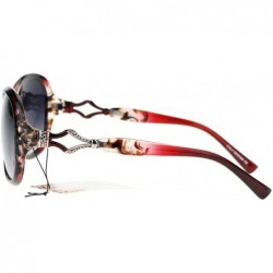 Oval UV Protection Sunglasses Womens Designer Fashion Oval Shades - Clear Red - CV11X58919R $8.05