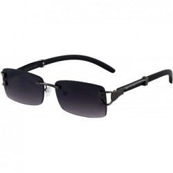 Rectangular Mens Fashion Gold Stylish Glasses Clear Lens Rectangular Retro Rimless Tinted Sunglasses for Women - CG18XAXN344 ...