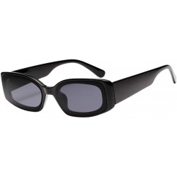 Square Square Frame Sunglasses Trendy Stylish Designer Shades For Unisex - Black - CW18A9EU57H $11.89