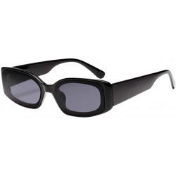 Square Square Frame Sunglasses Trendy Stylish Designer Shades For Unisex - Black - CW18A9EU57H $11.89