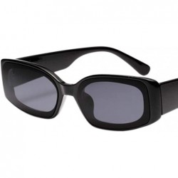 Square Square Frame Sunglasses Trendy Stylish Designer Shades For Unisex - Black - CW18A9EU57H $11.89