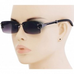 Rectangular Mens Fashion Gold Stylish Glasses Clear Lens Rectangular Retro Rimless Tinted Sunglasses for Women - CG18XAXN344 ...