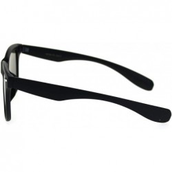 Rectangular Color Mirror Lens Horn Rim Trendy Hipster Sunglasses - Matte Black Light Mirror - CC18ROW207C $12.67