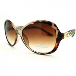 Oval Luxurious Rhinestone Designer Sunglasses Womens Oversized Oval Fashion - Tortoise - C5185X3Z6E5 $21.47
