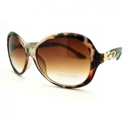 Oval Luxurious Rhinestone Designer Sunglasses Womens Oversized Oval Fashion - Tortoise - C5185X3Z6E5 $18.54