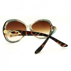 Oval Luxurious Rhinestone Designer Sunglasses Womens Oversized Oval Fashion - Tortoise - C5185X3Z6E5 $8.05