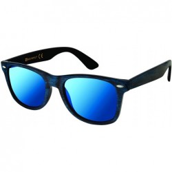 Rectangular Men's 5018SP Vintage Rectangular Wood-Grained Designed Sunglasses with 100% UV Protection- 60 mm - Blue Wood - C2...