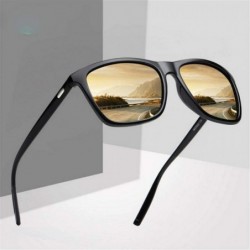 Aviator Classic Polarized Sunglasses Men Retro Brand Designer Sun Glasses Black Multi - Green - CP18XNGYO2N $8.95