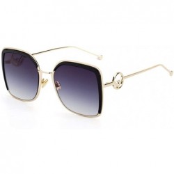 Aviator Sunglasses big frame eyebrow sunglasses- fashion sunglasses ladies - D - CU18S83O32U $41.11