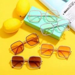 Square Fashion Diamond Sunglasses Crystal Eyeglasses - 2 Gray - C0198EA5OQM $29.34