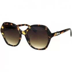Butterfly Womens Horn Stud Bling 90s Plastic Butterfly Fashion Sunglasses - Tortoise Brown - C218HU0A94O $20.04