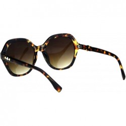 Butterfly Womens Horn Stud Bling 90s Plastic Butterfly Fashion Sunglasses - Tortoise Brown - C218HU0A94O $7.91