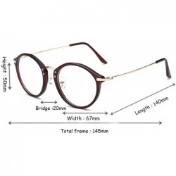 Round Round Frame Nearsighted Glasses Male Female metal frame resin lenses - Brown - CB18G4L7C8R $27.07