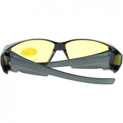 Rectangular Womens Rhinestone Polarized Yellow Night Driving Lens Fit Over Sunglasses - Grey - CY11QLSE3YL $12.77