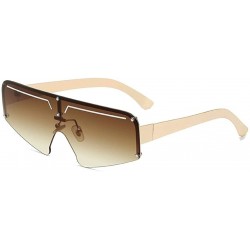 Rimless Design Fashion Rimless Sunglasses Women Men Metal Square Luxury Sun Glasses UV400 Sunglass Shades glasses - C0198GCW5...