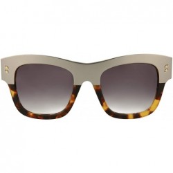 Square Womens Square/Rectangle Sunglasses - Ruthenium Avana Grey - C518LEUN5KZ $92.00