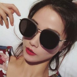 Round Women Fashion Eyewear Round Transparent Sunglasses with Case UV400 - Transparent Grey Frame/Pink Lens - CH18WOEQ88E $17.65