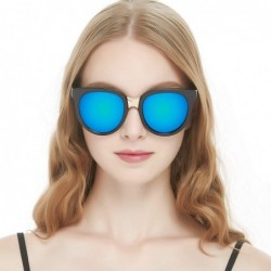 Oversized Classic Cat Eye Polaroid Lens Sunglasses Acetate Frame with Spring Hinges for women - D-blue Green - CK18EQLXI0T $1...
