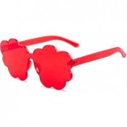 Oversized One Piece Rimless Sunglasses Transparent Candy Color Tinted Cloud shape Eyewear - Red - C01945N6M5A $10.72