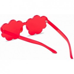 Oversized One Piece Rimless Sunglasses Transparent Candy Color Tinted Cloud shape Eyewear - Red - C01945N6M5A $10.72