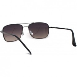 Rectangular Mens Air Force Classic 90s Narrow Racer Pilots Sunglasses - Gunmetal Smoke - CA1977EKKWE $11.27