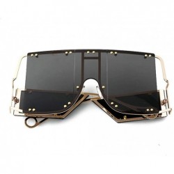 Square Fashion Sunglasses Oversized Glasses fashion - Black - C418XIHQZ38 $10.60