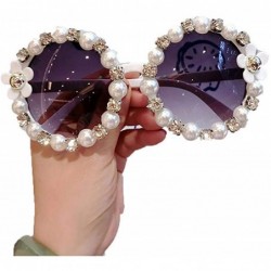 Round Women Fashion Beach Flower Decor Round Frame Sunglasses Sunglasses - Type 8 - CH199HADDEX $65.51