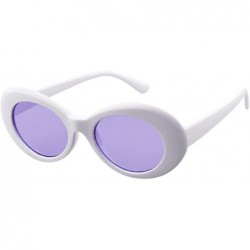 Shield Sunglasses Retro Vintage Unisex Sunglasses Rapper Oval Shades Grunge Glasses - E - C418H3CRZQO $14.67